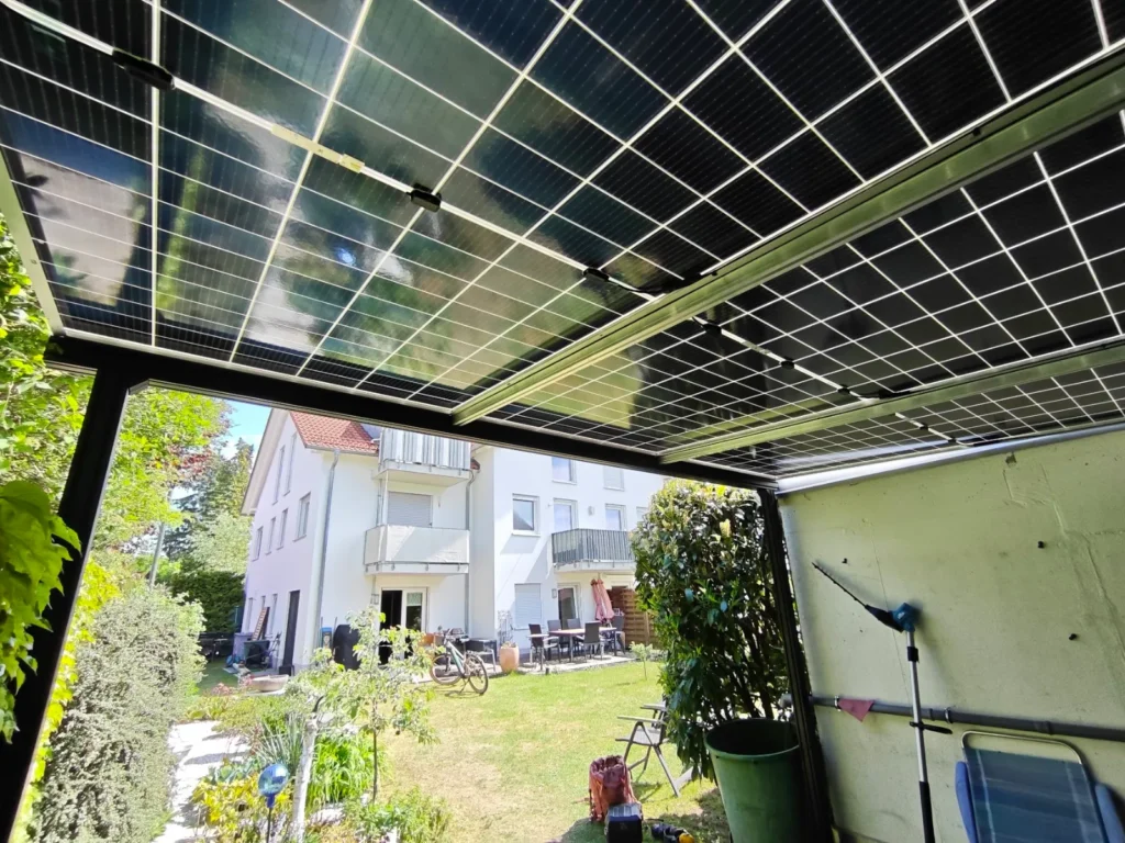 Solar-Terrassenüberdachung – Detailansicht